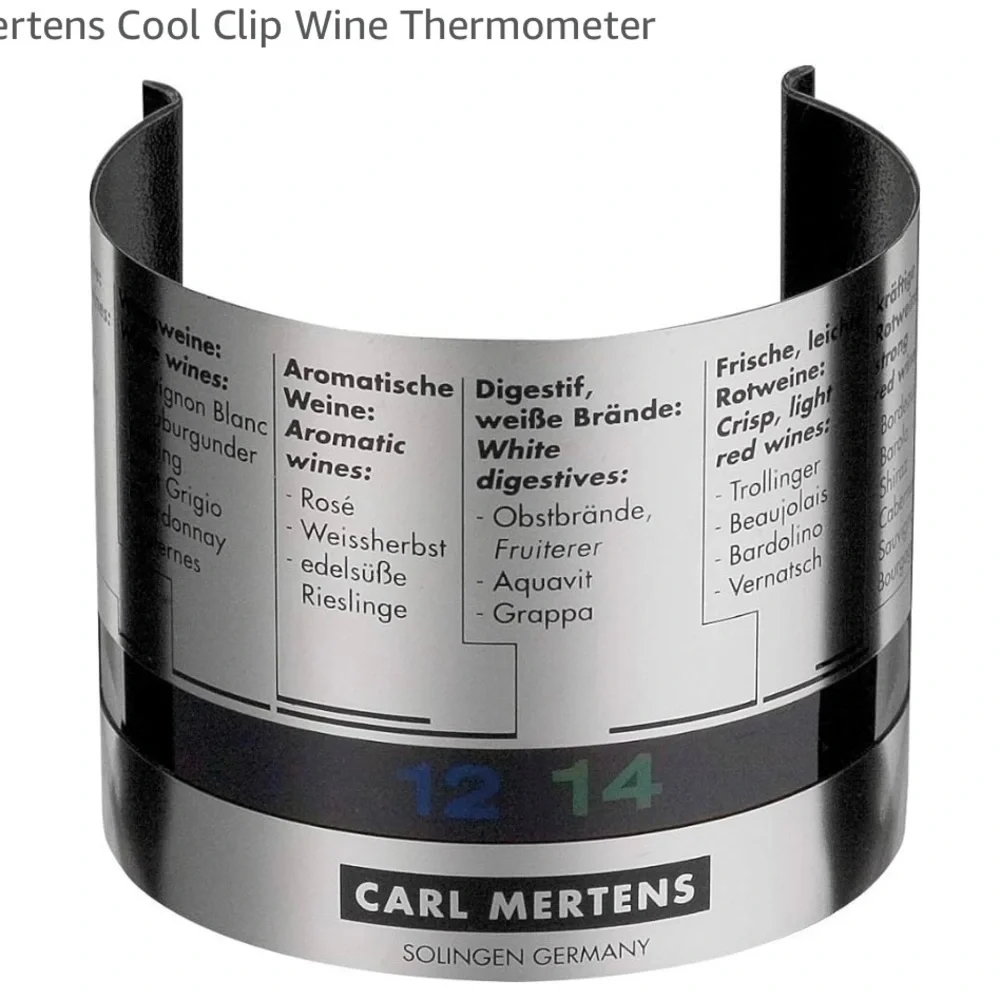 NWT NIB Carl Mertens Solingen Germany Cool Clip Wine Thermometer Bar great Gift - Picture 1 of 3